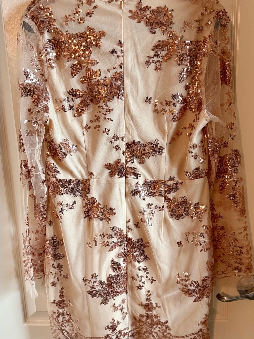 Southern Fried Chics Rose Gold Sequin Embroidered Mini Dress - Picture 5 of 6
